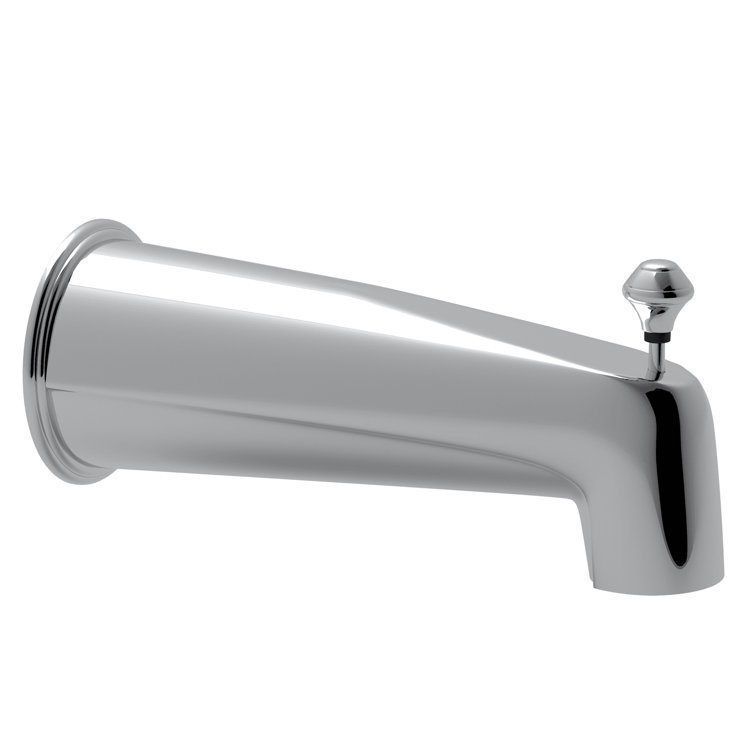 Polished Chrome Wall Mounted Tub Spout with Diverter
