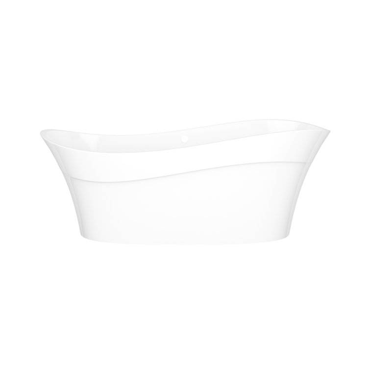 Pescadero 67" White Freestanding Oval Soaking Bathtub
