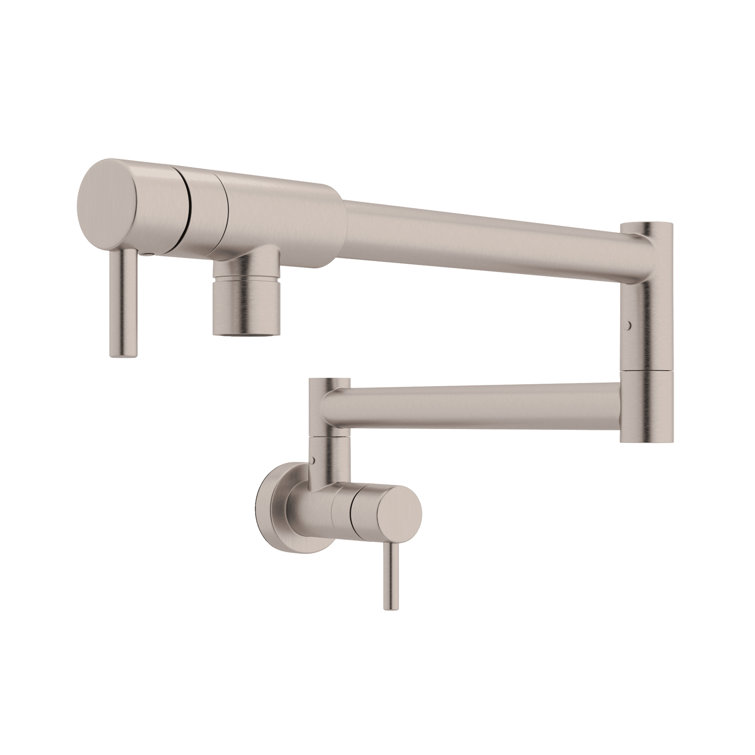 Polished Nickel Wall Mounted Brass Pot Filler Faucet