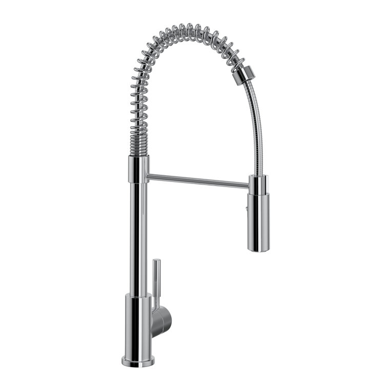 Sleek 21'' Polished Chrome Pull-Down Kitchen Faucet with Spray