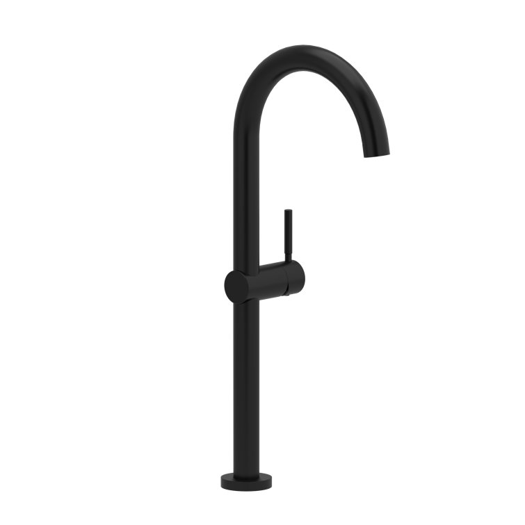 Black Brass Single Hole Vessel Bathroom Faucet