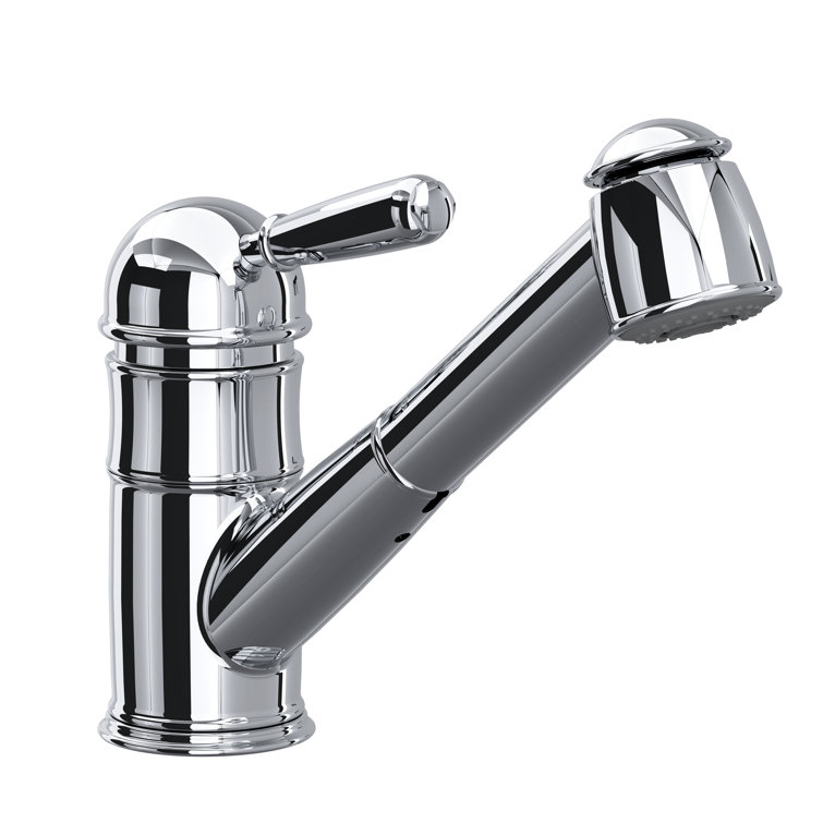 Polished Chrome Brass Pull-Out Spray Kitchen Faucet