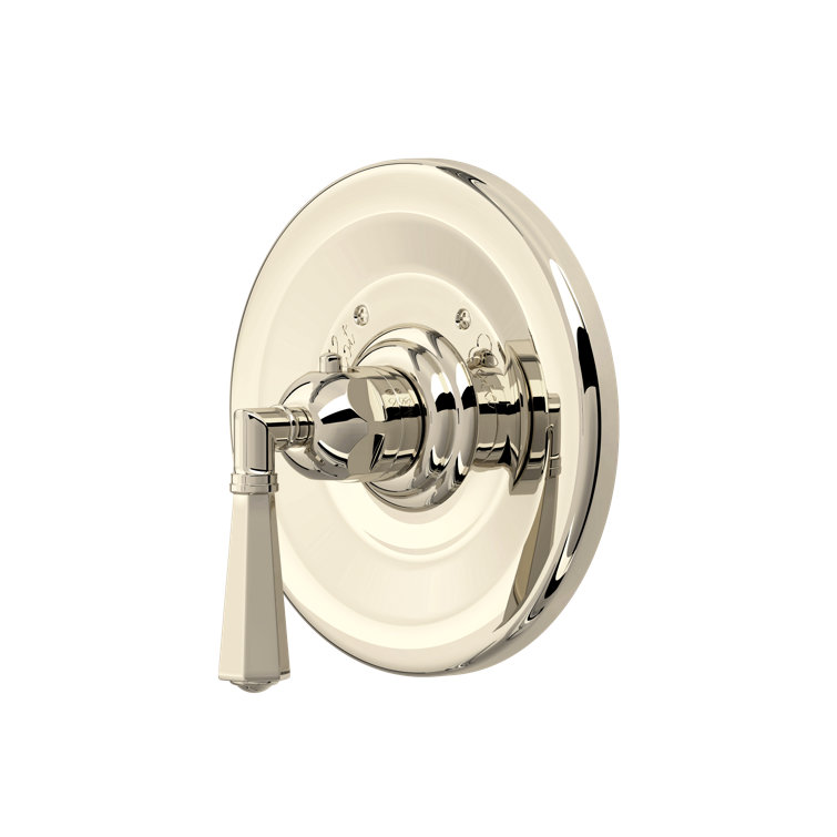 Elegant Polished Nickel Wall-Mounted Shower Trim with Lever