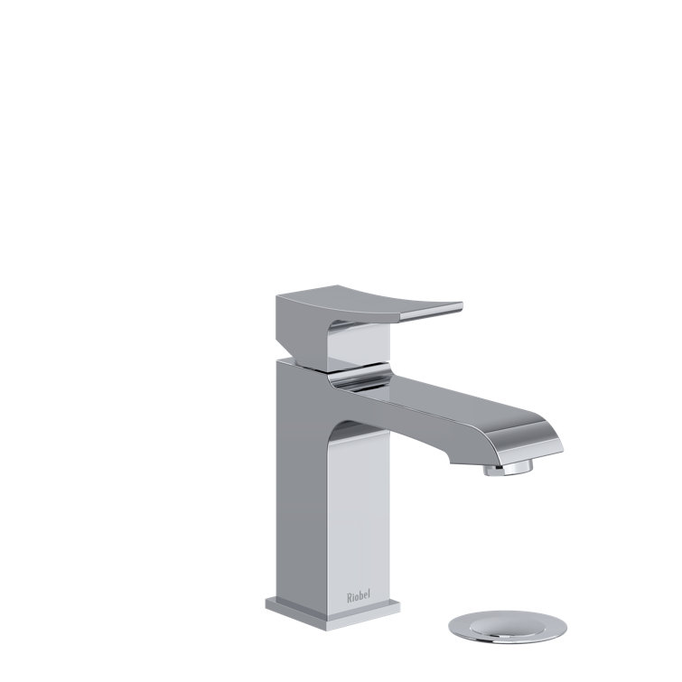 Chrome Single Hole Modern Bathroom Faucet with Drain Assembly