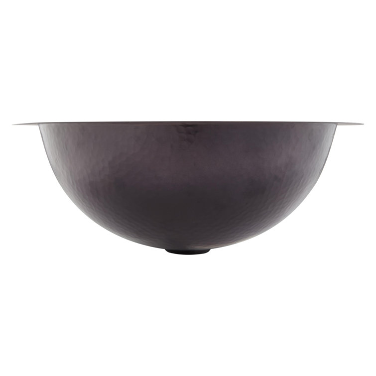 17" Dark Antique Copper Circular Drop-In Bathroom Sink