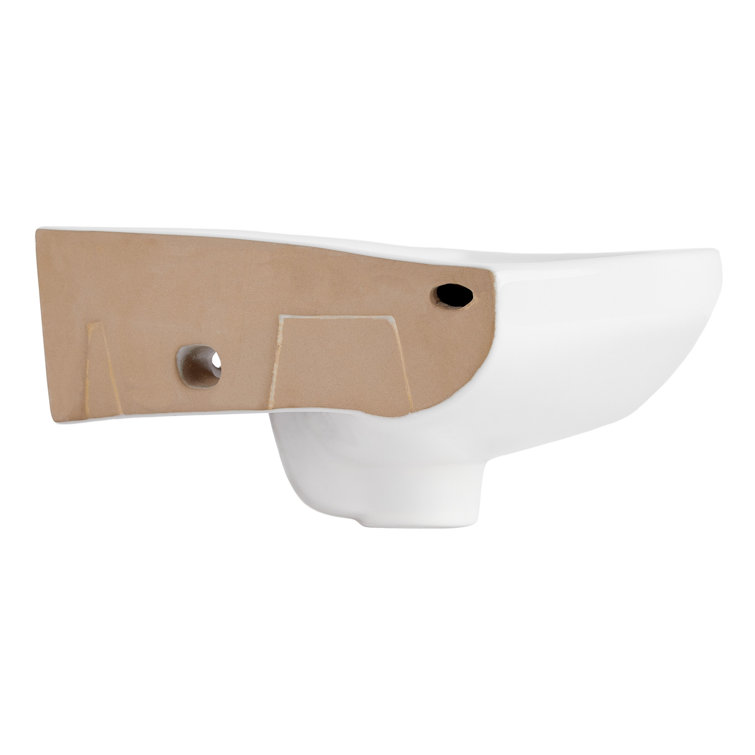 20" White Ceramic Corner Wall-Mount Bathroom Sink with Overflow
