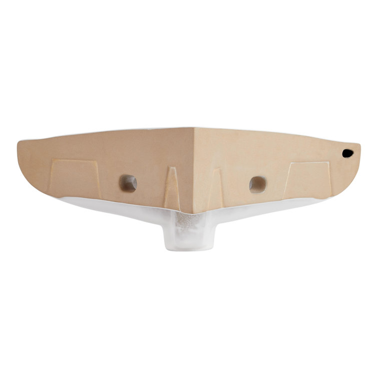 20" White Ceramic Corner Wall-Mount Bathroom Sink with Overflow