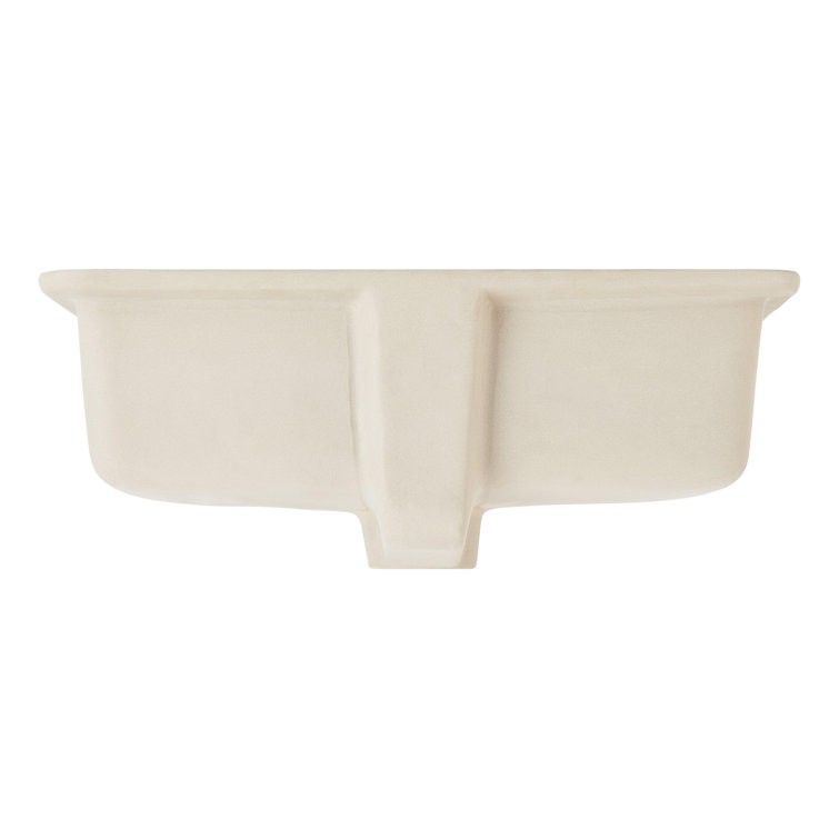 Destin 18" White Ceramic Rectangular Undermount Bathroom Sink