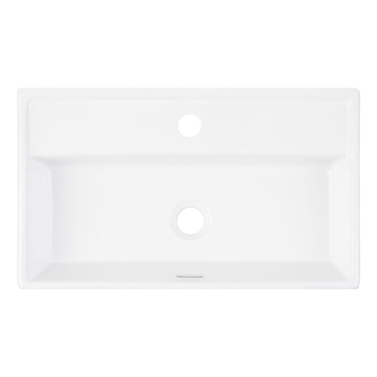 22'' White Ceramic Rectangular Wall Mount Bathroom Sink