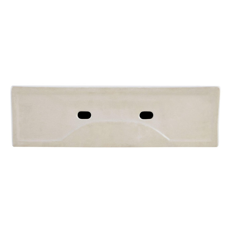 18" Kaisy White Porcelain Rectangular Wall Mount Bathroom Sink with Overflow