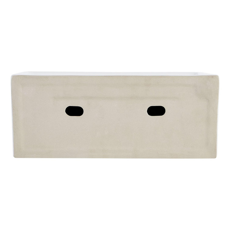 Kaisy 13" White Ceramic Wall-Mount Bathroom Sink with Overflow