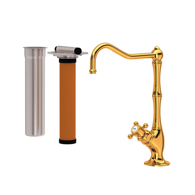 Italian Brass Single Handle Kitchen Faucet with Porcelain Handle