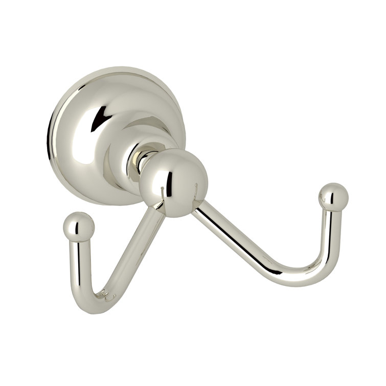 Polished Nickel Double Wall Mounted Robe Hook