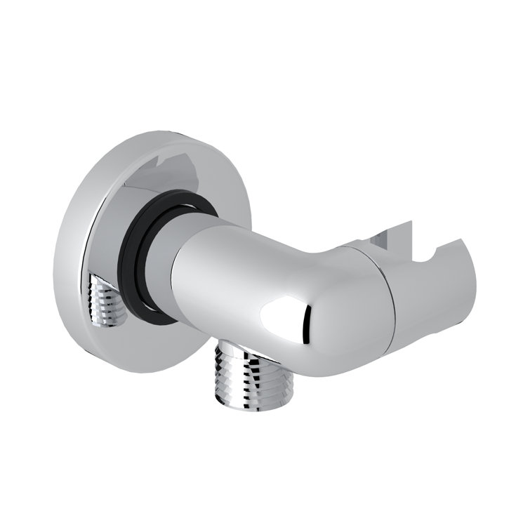 Polished Chrome Wall-Mounted Handshower Outlet with Holder
