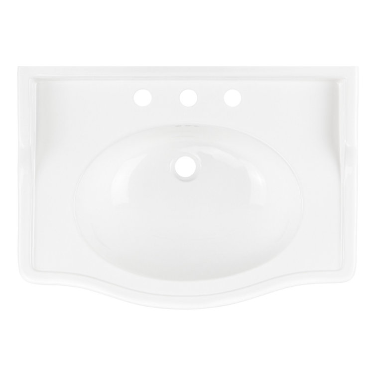 Cierra 24" White Porcelain Console Bathroom Sink with Brushed Nickel Legs
