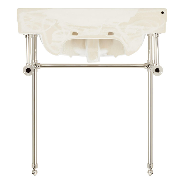 Cierra 31" Tall Chrome Ceramic Console Bathroom Sink