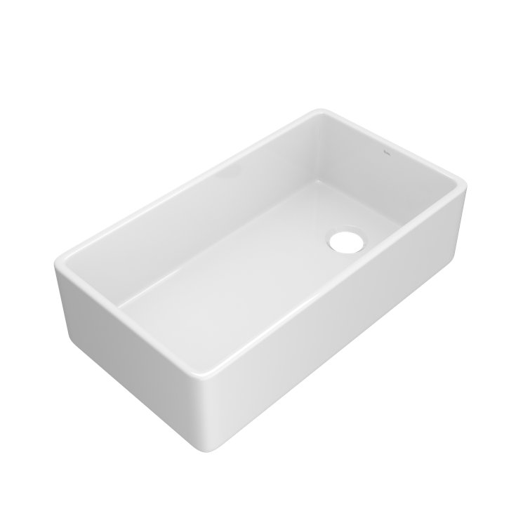 Allia 36" White Fireclay Single Bowl Farmhouse Apron Front Sink