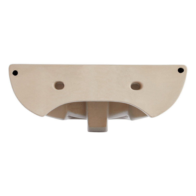 23" White Ceramic Rectangular Wall-Mount Bathroom Sink with Overflow