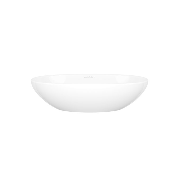 Barcelona White Stone Oval Above-Counter Bathroom Sink