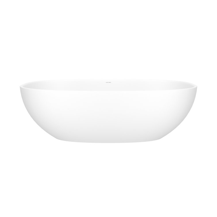 Barcelona 70" White Volcanic Limestone Freestanding Soaking Bathtub
