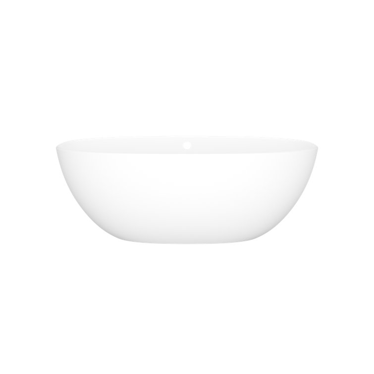 Barcelona Matte White Freestanding Soaking Bathtub with Overflow