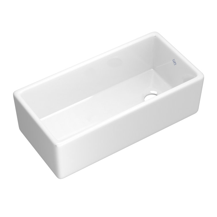 Shaker 36" White Fireclay Single Bowl Farmhouse Sink