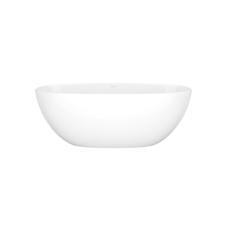 Barcelona 59" Gloss White Freestanding Oval Soaking Bathtub
