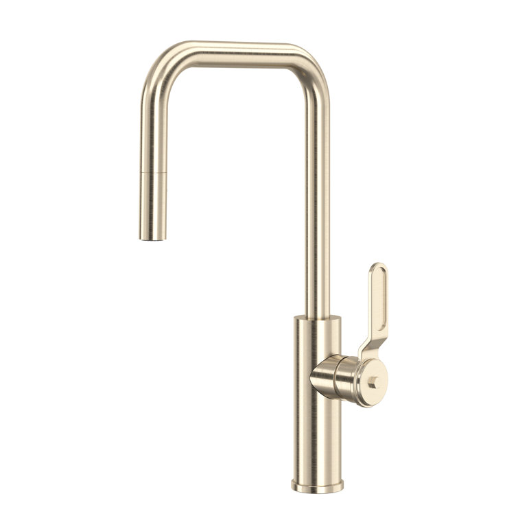 Polished Nickel Brass Pull-Out Spray Kitchen Faucet