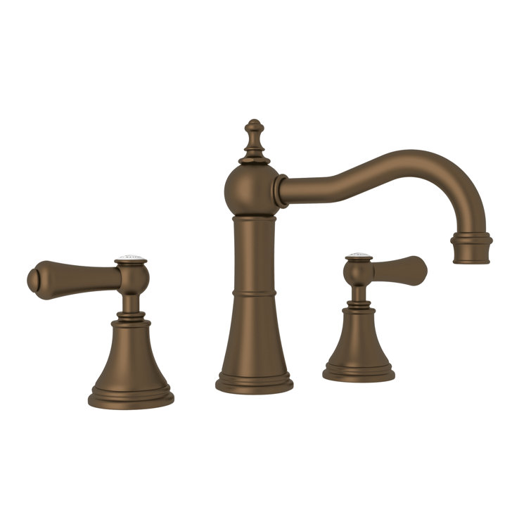 Elegant English Bronze Widespread Lavatory Faucet with Classic Lever Handles