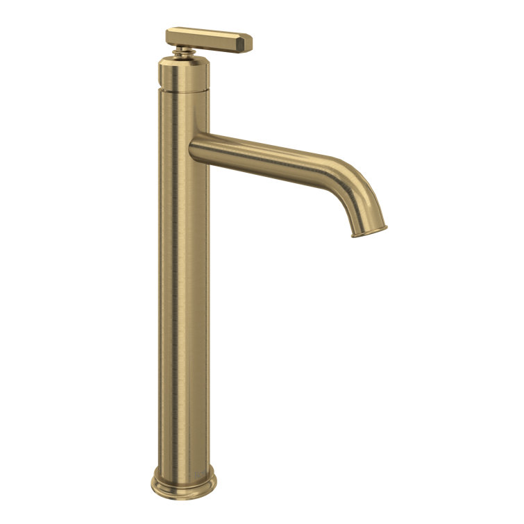 Transitional Polished Nickel Single Hole Vessel Bathroom Faucet