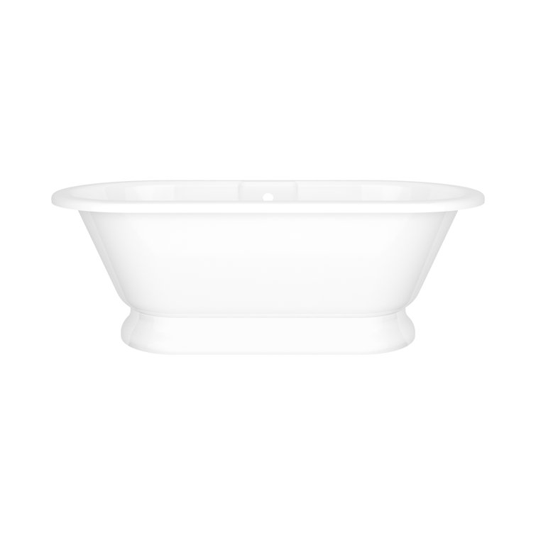 York 68.5" Gloss White Freestanding Soaking Bathtub