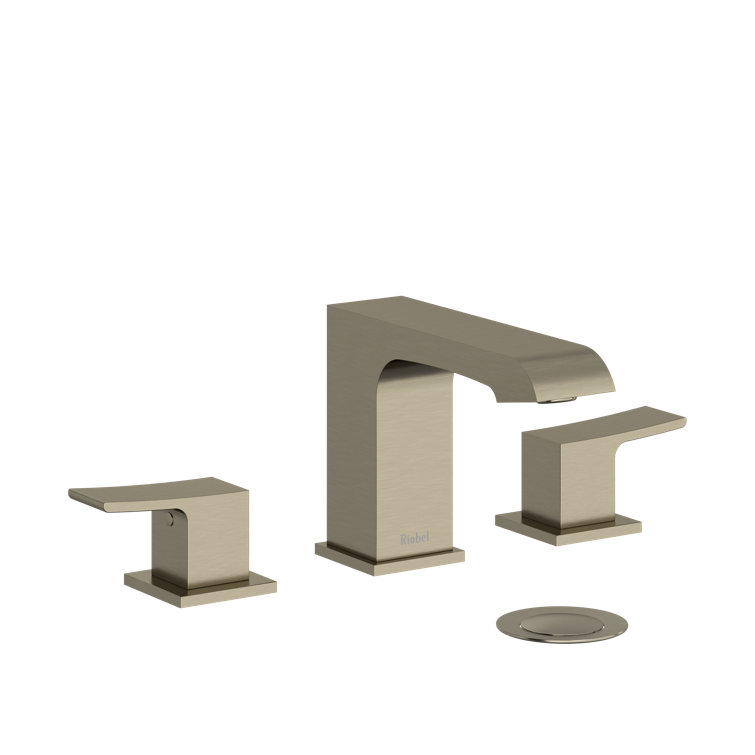 Brushed Nickel Modern Widespread Bathroom Faucet with Drain Assembly