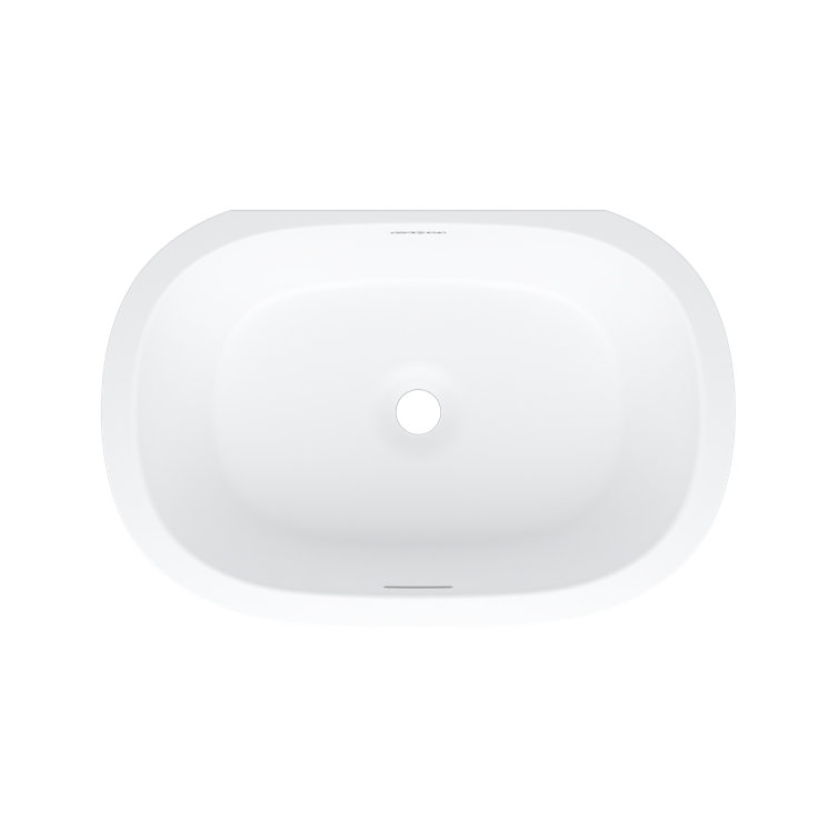 Matte White Stone Oval Undermount Bathroom Sink