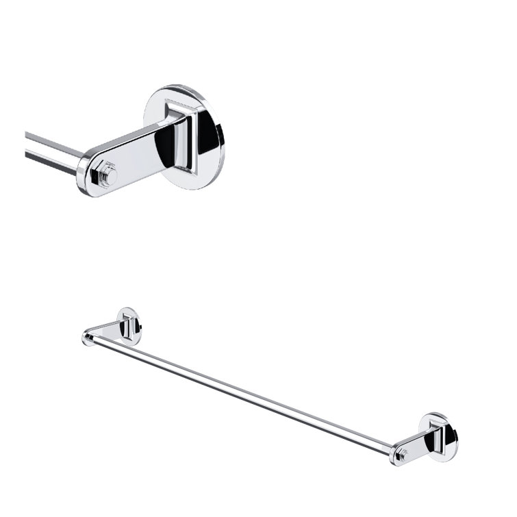 Polished Chrome 26-Inch Single Bar Wall Mounted Towel Rack