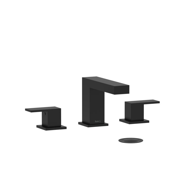 Kubik Modern Black Widespread Bathroom Faucet with Eco-Friendly WaterSense