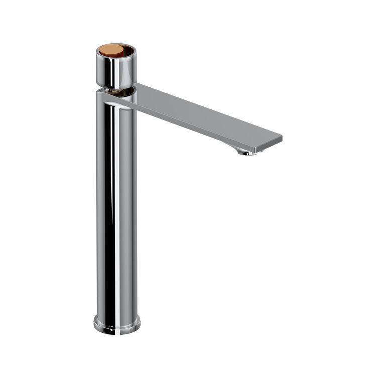 Eclissi 12" Modern Black and Chrome Single Hole Bathroom Faucet