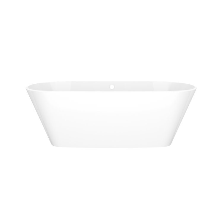 Gloss White Acrylic 65" Freestanding Oval Soaking Bathtub