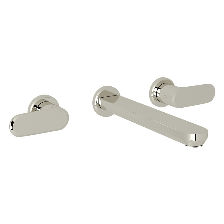 Classic Meda 8" Polished Nickel Wall Mounted Lavatory Faucet