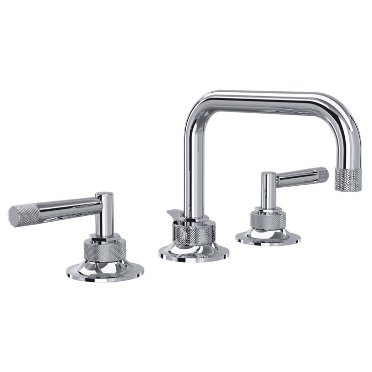 Elysian 8" Polished Nickel Widespread Bathroom Faucet with Brass Handles