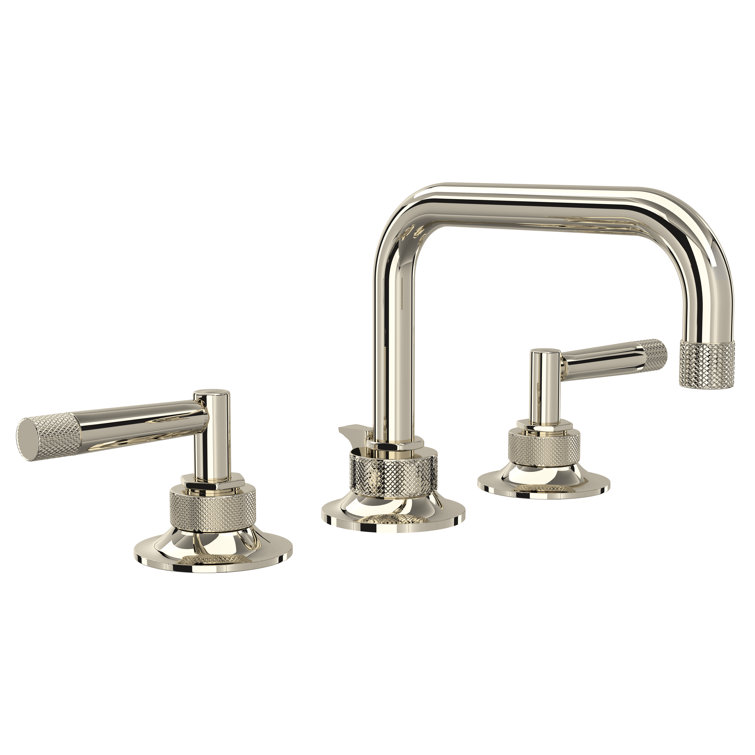 Elegant Transitional 8" Polished Nickel Widespread Faucet
