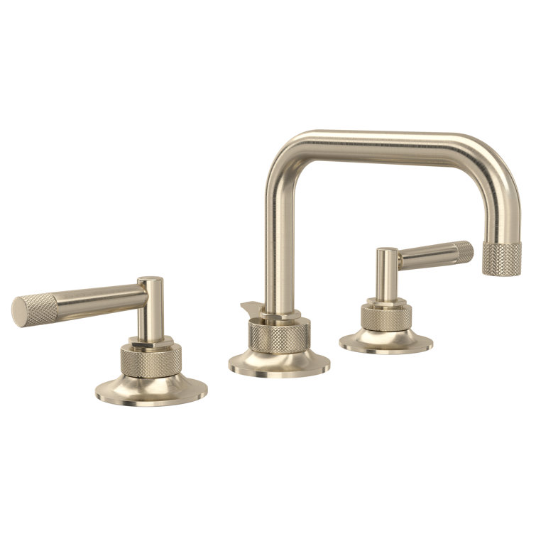 Polished Nickel Brass Widespread Bathroom Faucet with Drain Assembly