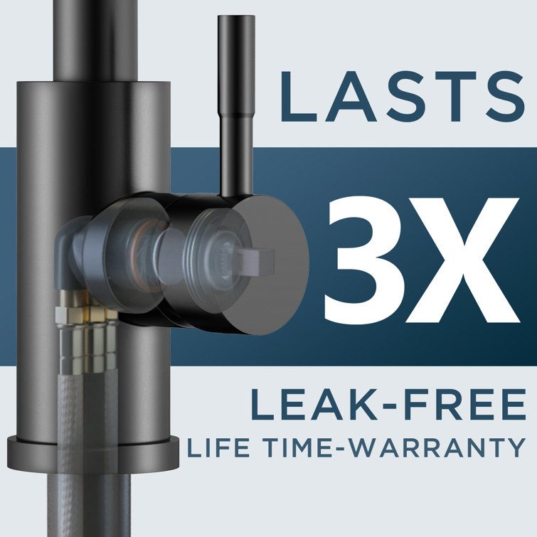 Matte Black Stainless Steel LED Kitchen Faucet with Pull Down Sprayer