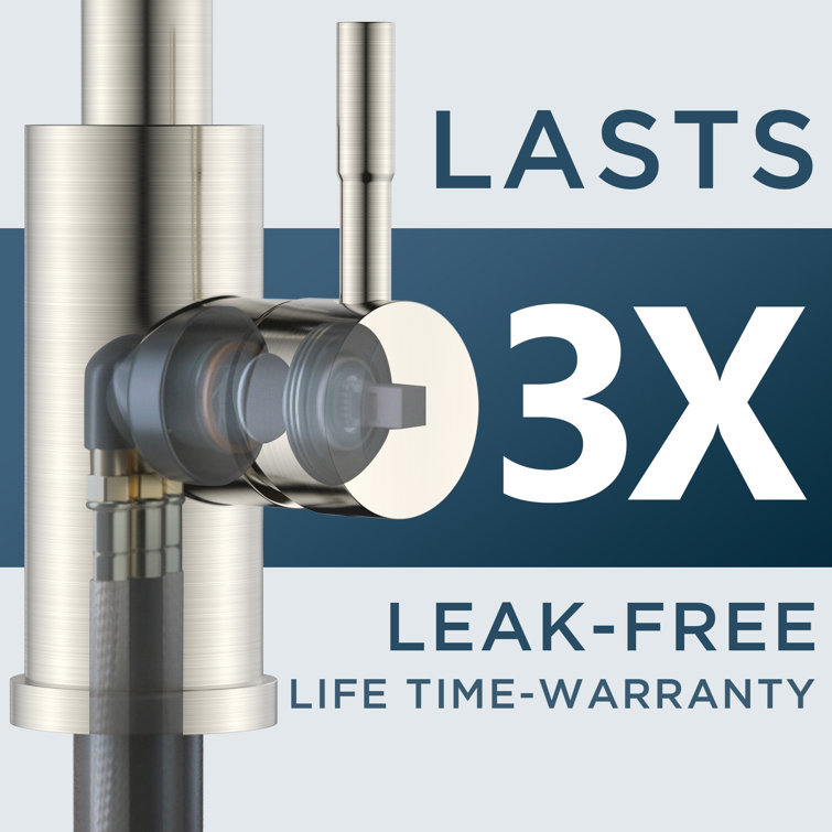 Brushed Nickel LED Kitchen Faucet with Pull Down Sprayer
