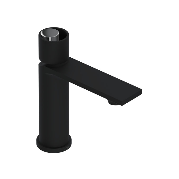Eclissi Modern 6 7/8" Black and Chrome Deck Mounted Faucet
