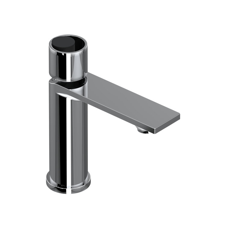 Eclissi Modern 6 7/8" Chrome and Matte Black Deck Mounted Bathroom Faucet