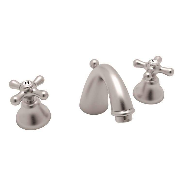 Classic Elegance 8" Polished Nickel Widespread Brass Faucet