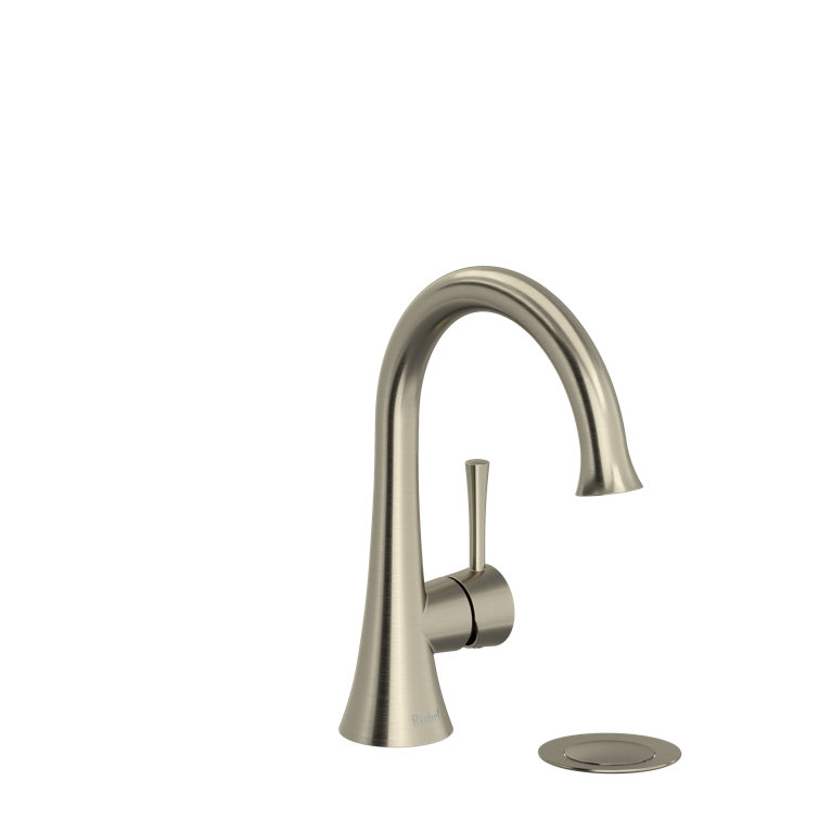 Elegant Brushed Nickel Gooseneck Kitchen Faucet with Drain Assembly