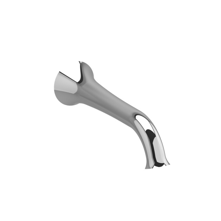 Elegant Chrome Wall Mounted Tub Spout with Blossom Design