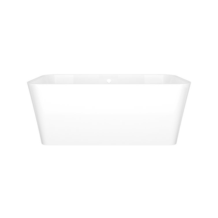 Edge 59" White Acrylic Freestanding Soaking Bathtub