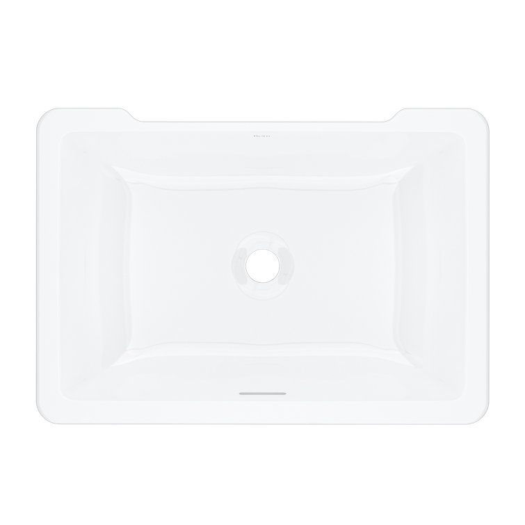 Eirene 16'' White Solid Surface Rectangular Undermount Bathroom Sink